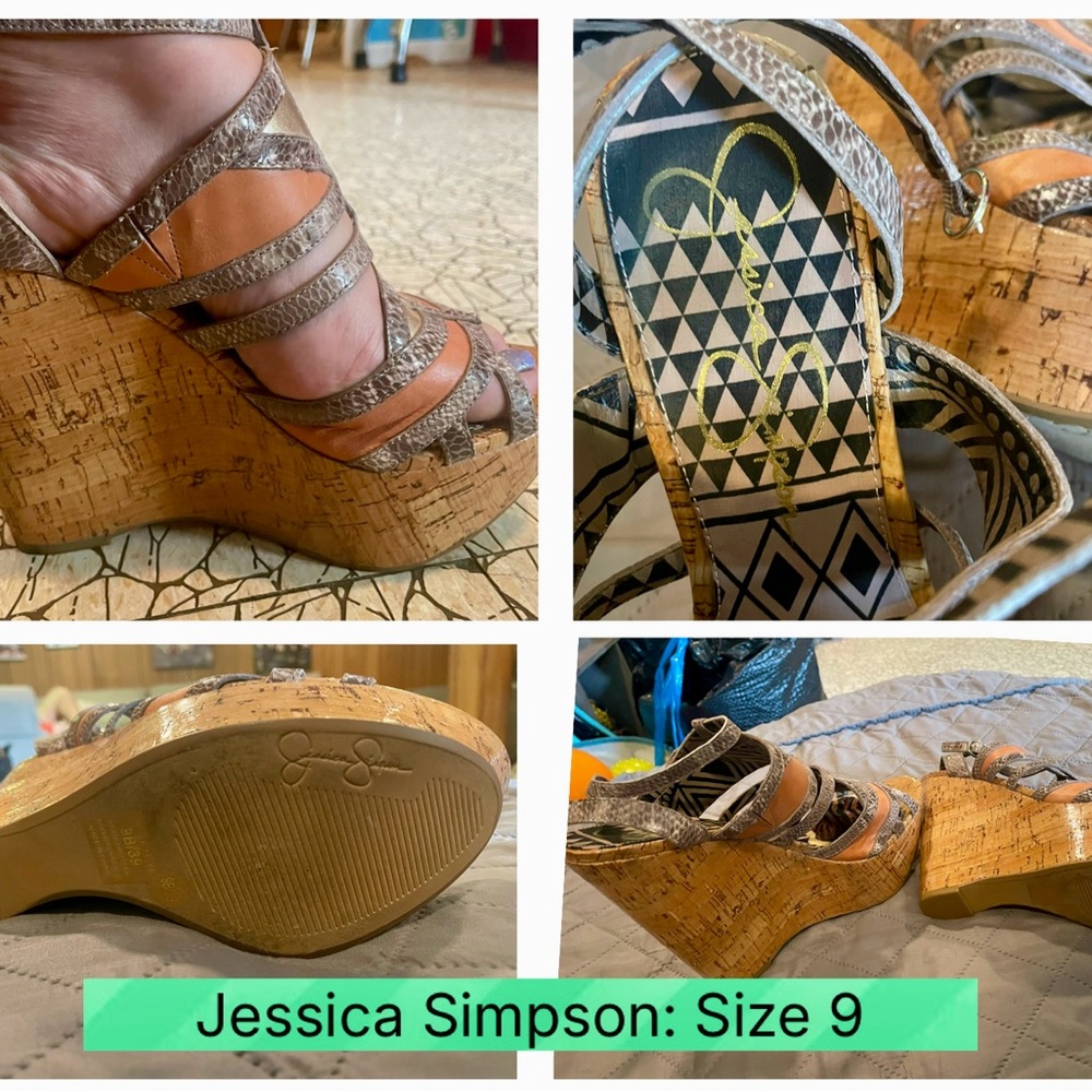 Jessica Simpson Multi-Tone Wedge Sandals
